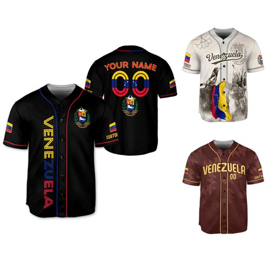 Discover Personalized Venezuela Baseball Jersey, Custom Name Number Venezuela Baseball Jersey, Venezuela Jersey Men, Venezuela Jersey Baseball