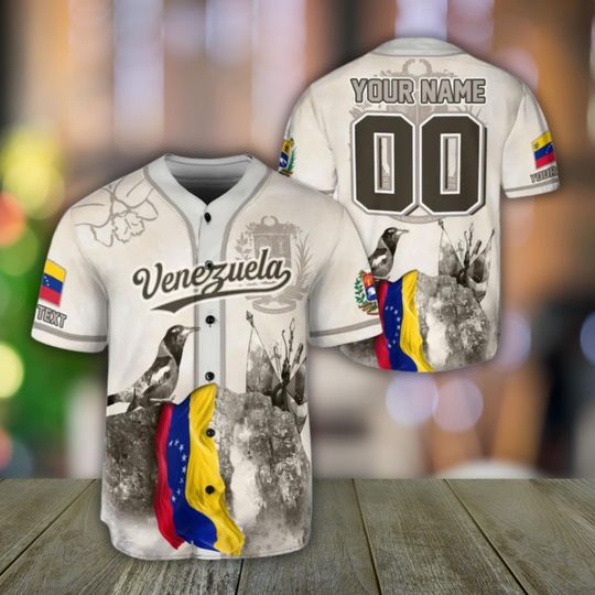 Discover Venezuela Flag Baseball Jersey Custom Name & Number Team Fan Shirt