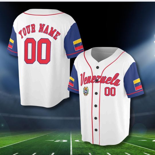 Discover Custom Venezuela Baseball Jersey, Personalized Name and Number Shirt, Venezuelan Flag 100% Polyester Fan Gift Top for Men Women Supporters