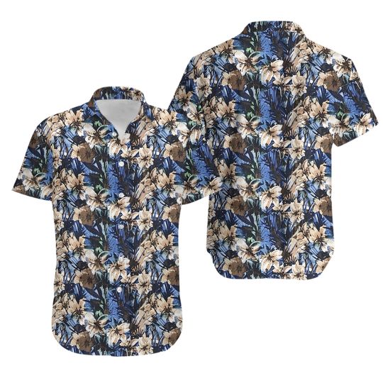 Margaritaville Shirt Mens 2XL Blue Tropical Short Sleeve Casual Button Up Camp