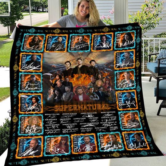 Supernatural Fleece Blanket, Winchester Brothers Blanket, Dean Sam Winchester Birthday Gift, Supernatural Fan Gift, Christmas Gift For Dad