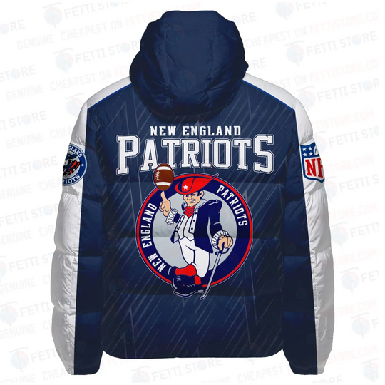 New England Patriots Puffer Jacket, Football Fan Jacket