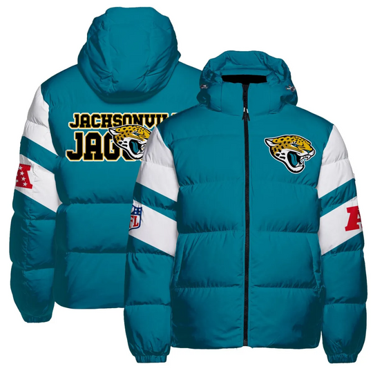 Jacksonville Jaguars Hooded Puffer Jacket, Football Fan Jacket
