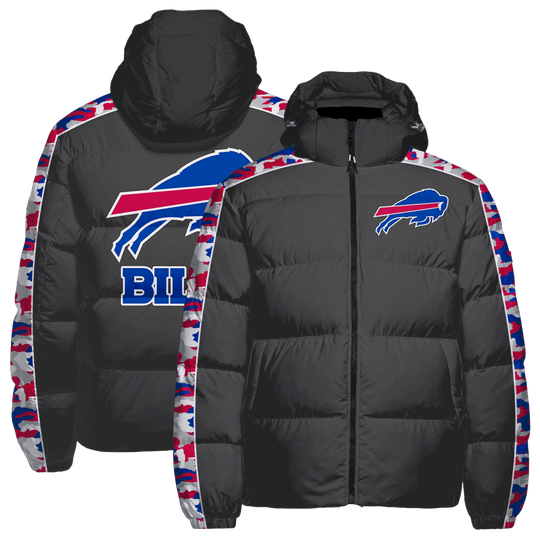 Buffalo Bills Hooded Puffer Jacket, Gift For Football Fan, Game Day Jacket