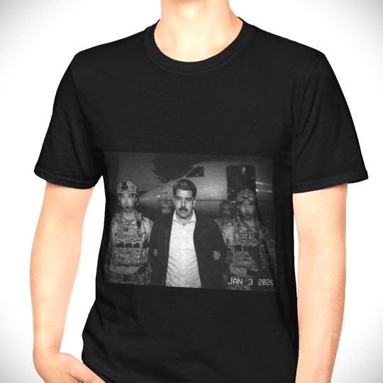 Discover Venezuela Maduro Arrest T-Shirt, Political Statement Graphic Tee, Unisex Softstyle Shirt, Protest Streetwear, Modern Editorial
