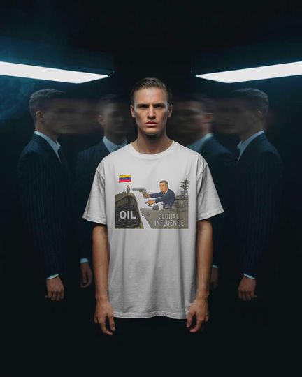 Political Satire Shirt, USA vs Venezuela Oil Conflict, Global Influence Graphic Tee, Geopolitics History Buff Gift, Propaganda Art