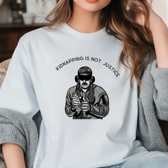 Discover Kidnapping is NOT Justice Shirt, Venezuela Protest Hoodie, Maduro Portrait Tee, Anti Intervention Gift, Political Activist Apparel