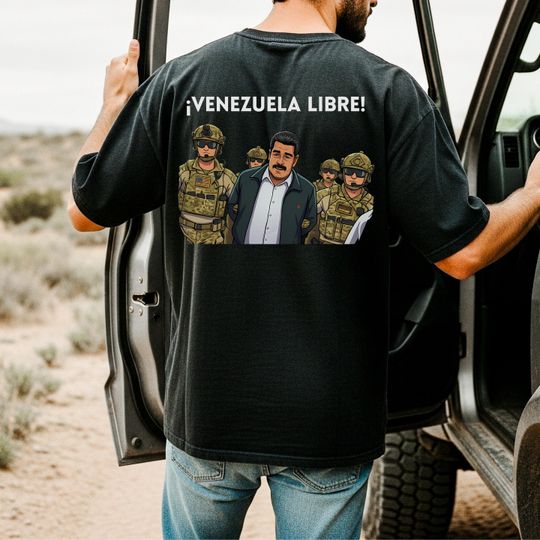 Discover Donald Trump USA Venezuela Crisis Shirt, Maduro Political Satire Tee, A coup attempt against Maduro in Venezuela, Venezuala Libre Shirt