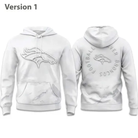 Discover 2025 Broncos White Out Hoodie