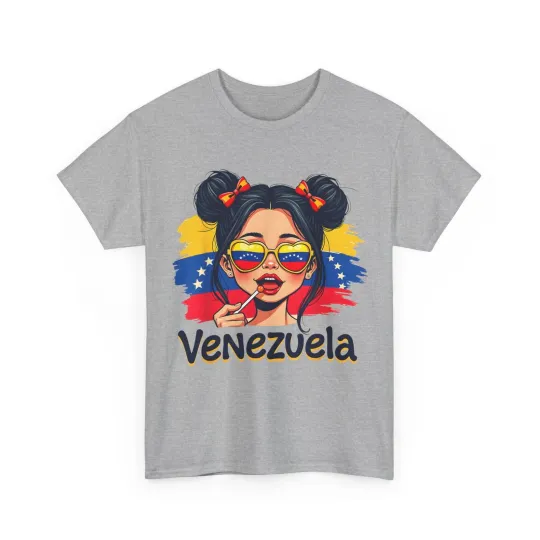 Discover Messy Bun Girl Venezuela Pride Latina Venezuelan Women Girls T-Shirt