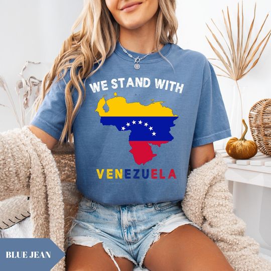 Discover Comfort Colors We Stand With Venezuela Shirt, Anti Trump Tshirt, Stop War Pray For Venezuela Tee, Venezuelan Flag Solidarity Tee