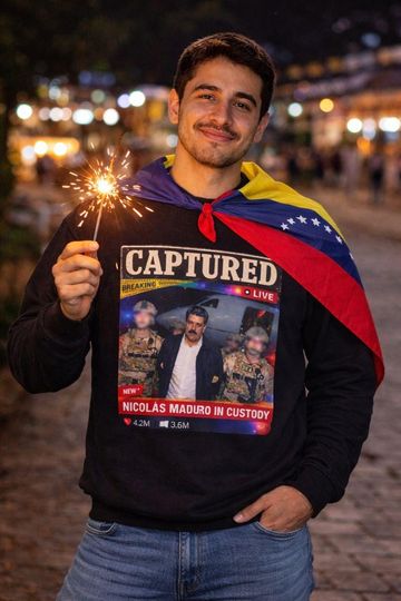 Discover Venezuela Libre Sweatshirt | Captured Live Maduro Graphic Crewneck | Venezuelan Freedom Protest Hoodie | Unisex