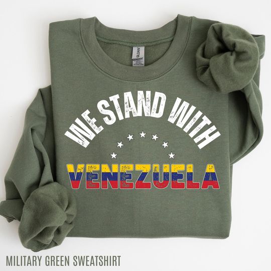 Discover We Stand With Venezuela Sweatshirt | Solidarity Freedom Crewneck | Human Rights Protest Sweat | Democracy Statement Top