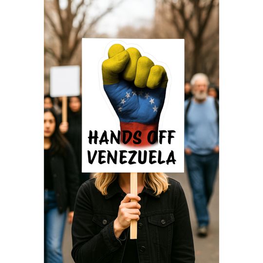 Discover Hands Off Venezuela Protest Sign | Latin America Solidarity Yard Sign | Anti War Political Poster | Peace Rally Sign