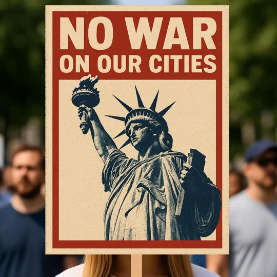 Discover No War On Our Cities Protest Poster, Veterans Protest Sign, Anti Trump Poster, Support Veterans Sign, Digital Download, 3 Sizes PDF