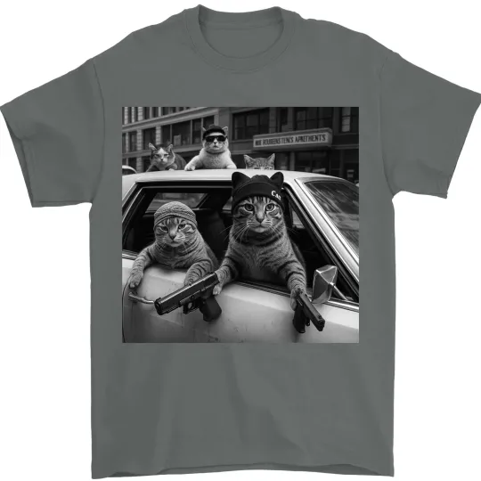 Discover Funny Gangster Cat Unisex T-Shirt