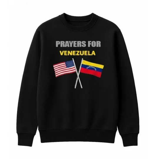 Discover Prayers For Venezuela Sweatshirt Peace Anti War Graphic Crewneck