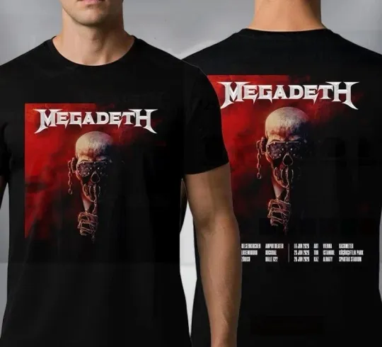 Megadeth 2026 Tour Schedule Artwork-2 Sides Shirt