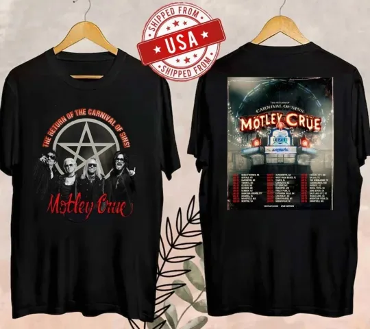 Discover Motley Crue 2026 North American Tour Rock Band Concert Shout T-Shirt Shirt S-5XL