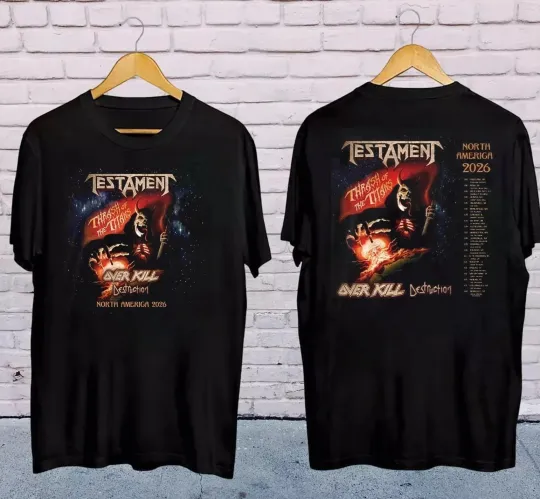 Discover Testament Thrash Of The Titans North America Tour 2026 Shirt 2side CBS778