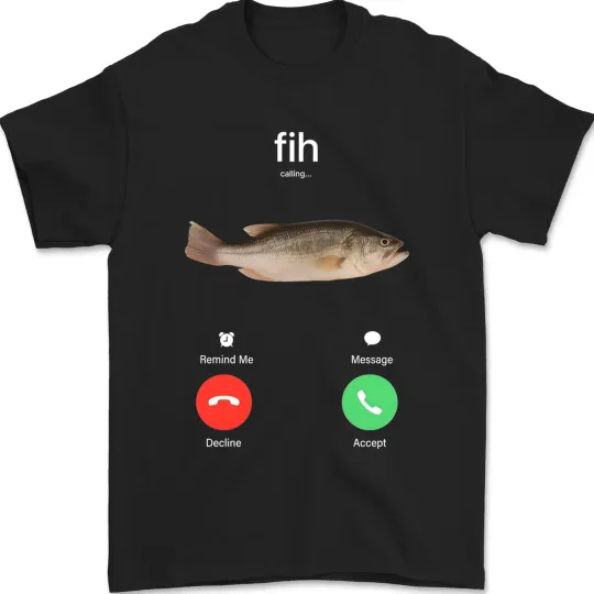 Discover Fih Calling Remind Me Message Decline Accept Phone Call Fish Unisex T-Shirt