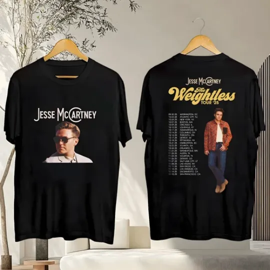 Discover Jesse Mccartney Tour 2026 Jesse Mccartney the Weightless Tour Dates T-Shirt