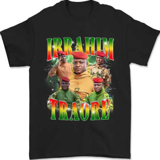 Discover Retro Ibrahim Traoré Bootleg Viva Burkina Faso NATION Traore Africa T-Shirt