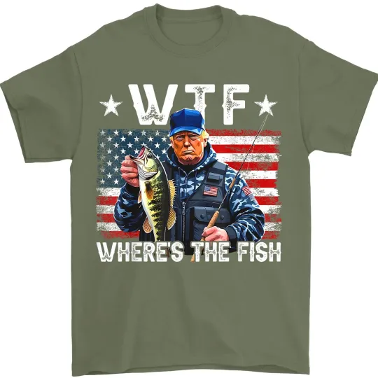 Discover WTF Where's The Fish Unisex T-Shirt Funny Bass Fishing Humor Trump