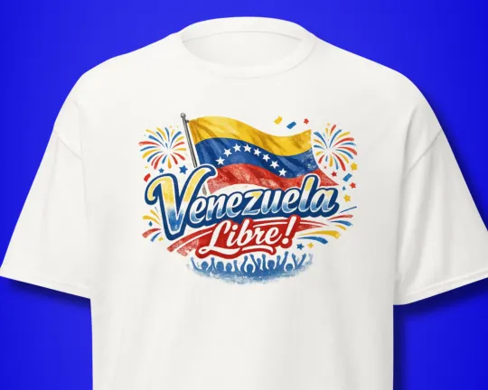 Discover ¡Venezuela Libre! T-Shirt Venezuelan Flag Freedom Celebration