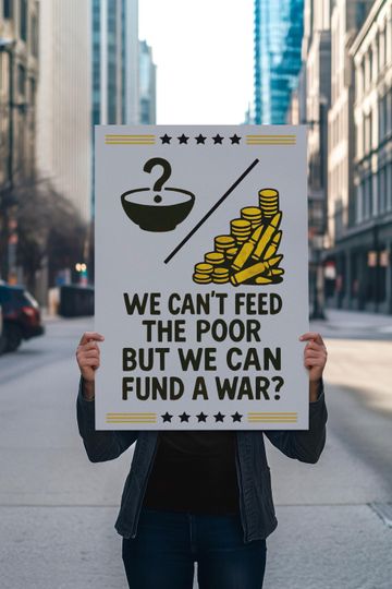 Discover We Can't Feed The Poor Protest Sign, Anti War Poster Printable, Military Spending Critique, Political Rally Sign (Digital Download)