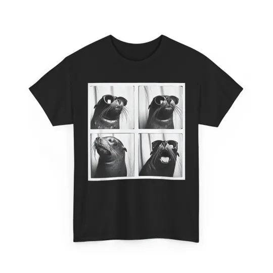 Discover Seal with Sunglasses Cool Sea Lion Ocean Animal Photobooth T-Shirt