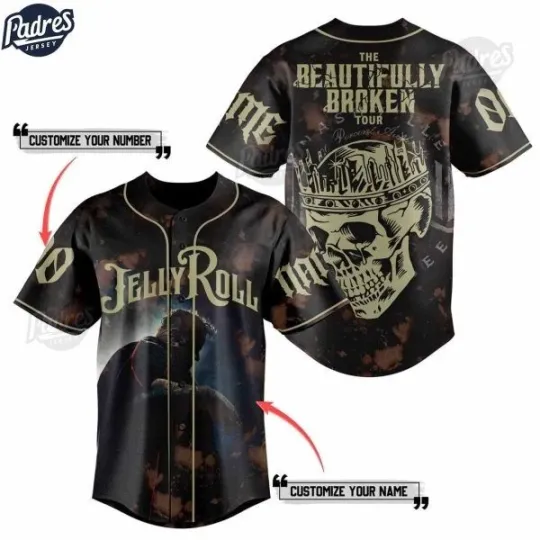 Discover Jelly Roll The Beautifully Broken Tour Custom Baseball Jersey Gift For Fan