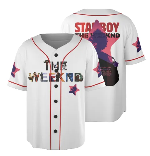Discover Weeknds Starboy Music Tour 2026 Baseball Jersey