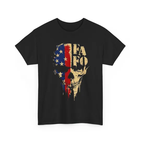 Discover FAFO Skull Patriotic Grunge Style for Men FAFO Skull T-Shirt