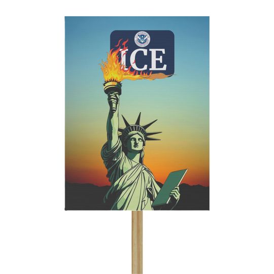 Discover Abolish ICE Protest Sign, Lady Liberty Anti-Fascist Rally Sign (18x24)