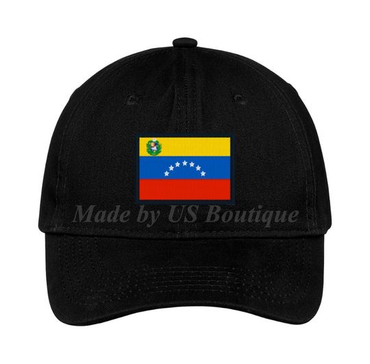 Discover Venezuela Flag Bandera Hat Embroidered Baseball Dad Cap Gorra Republica de Venezuela Escudo Resistencia Vinotinto Libertad