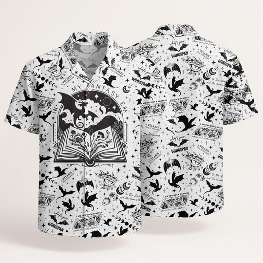 My Fantasy Era Fourth Wing Hawaiian Shirt Unisex Bookish Beachwear Vacation Gift for Book Lovers