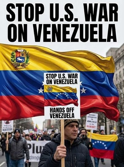 Discover Hands Off Venezuela, Stop War on Venezuela Protest Sign