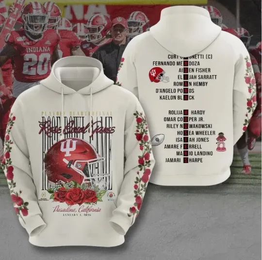 Discover Hoosiers Football 2026 3D Apparel Hoodie Gift For Valentine