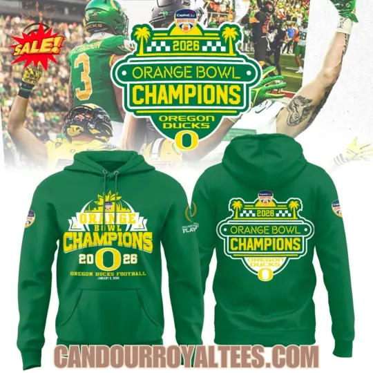 Discover Oregon Duck Football 2026 Orange Bowl Champions 3D Hoodie