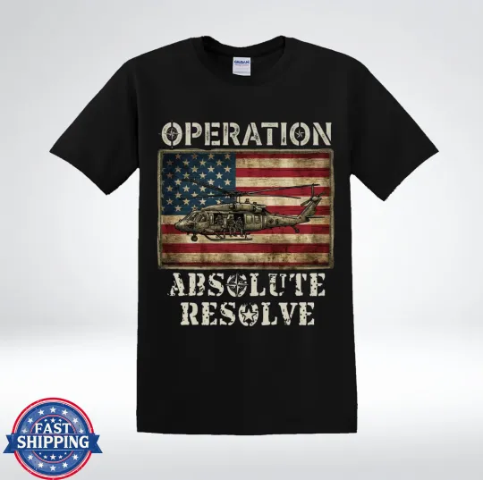 Discover Operation Absolute Resolve Military Helicopter Graphic T-Shirt