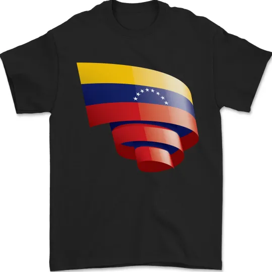 Discover Curled Venezuela Flag Venezuelans Day Football Mens T-Shirt