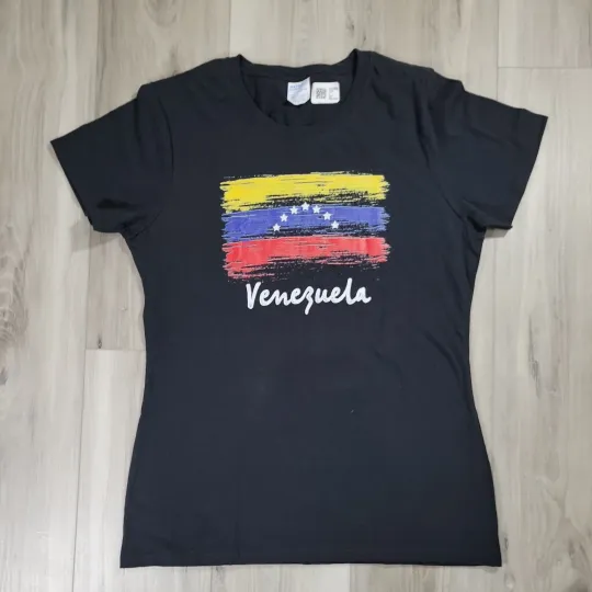 Discover Venezuela Women's Short Sleeve Graphic T-Shirt Medium Black