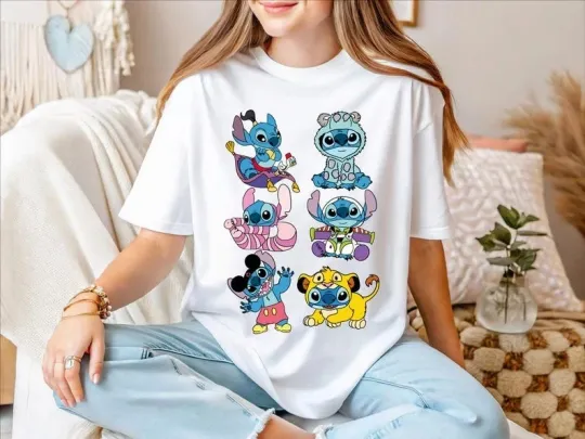 Discover Disney Stitch Cosplay Cartoon Characters Lilo & Stitch T-Shirt for Men, Women