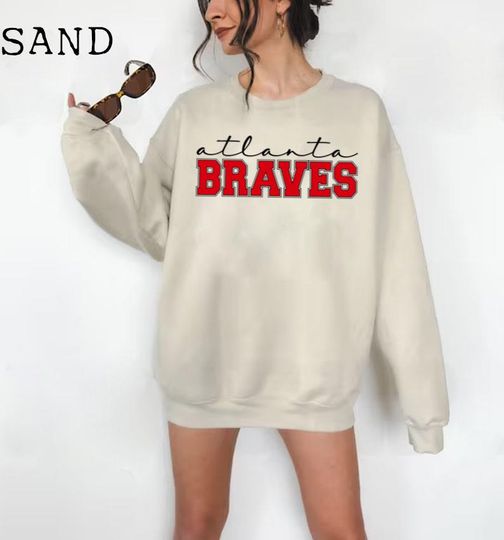 Discover Retro Baseball Crewneck Unisex City Sport Pullover Gift | Fan Gift Vintage Baseball Sweatshirt Atlanta....||||....