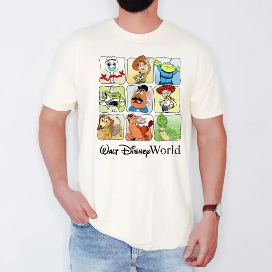 Discover Disney Toy Story Characters Buzz Woody Aliens T-Shirt for Men, Women