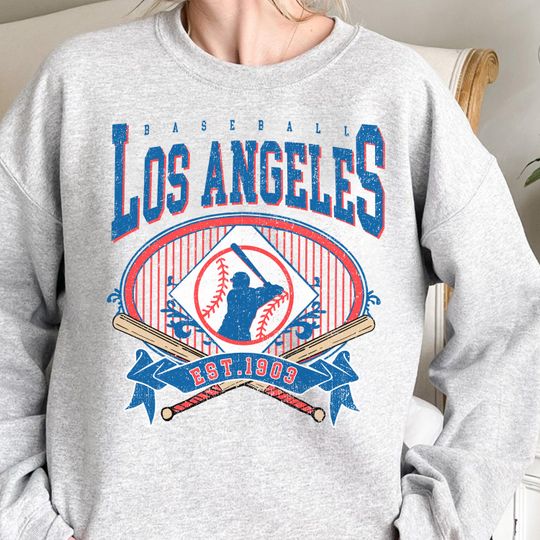 Discover Vintage Los Angeles Baseball Sweatshirt, Retro LA Pullover