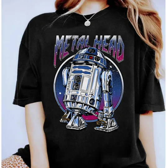 Discover Disney Star Wars R2D2 Metal Head T-Shirt for Men, Women