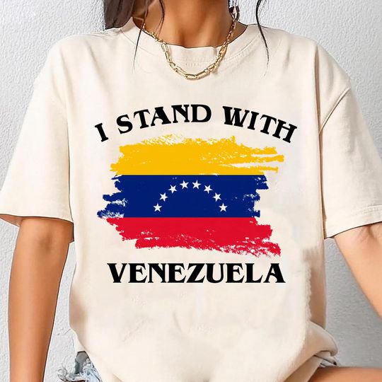 Discover I Stand With Venezuela Shirt, Venezuelan Flag  Gift Freedom Graphic Tee, Venezuela Vintage Support Unisex T-Shirt