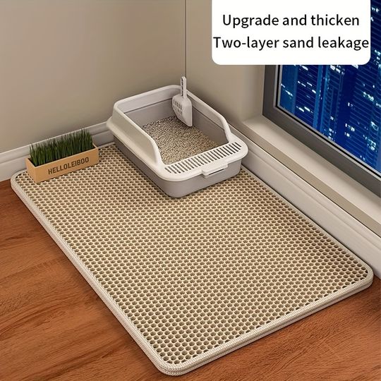 Discover 1Pc Large Size Cat Litter Mat-Advanced Honeycomb Double Layer Design,Urine Waterproof,Easy Cleaning,Scatter Control,Stay Clean